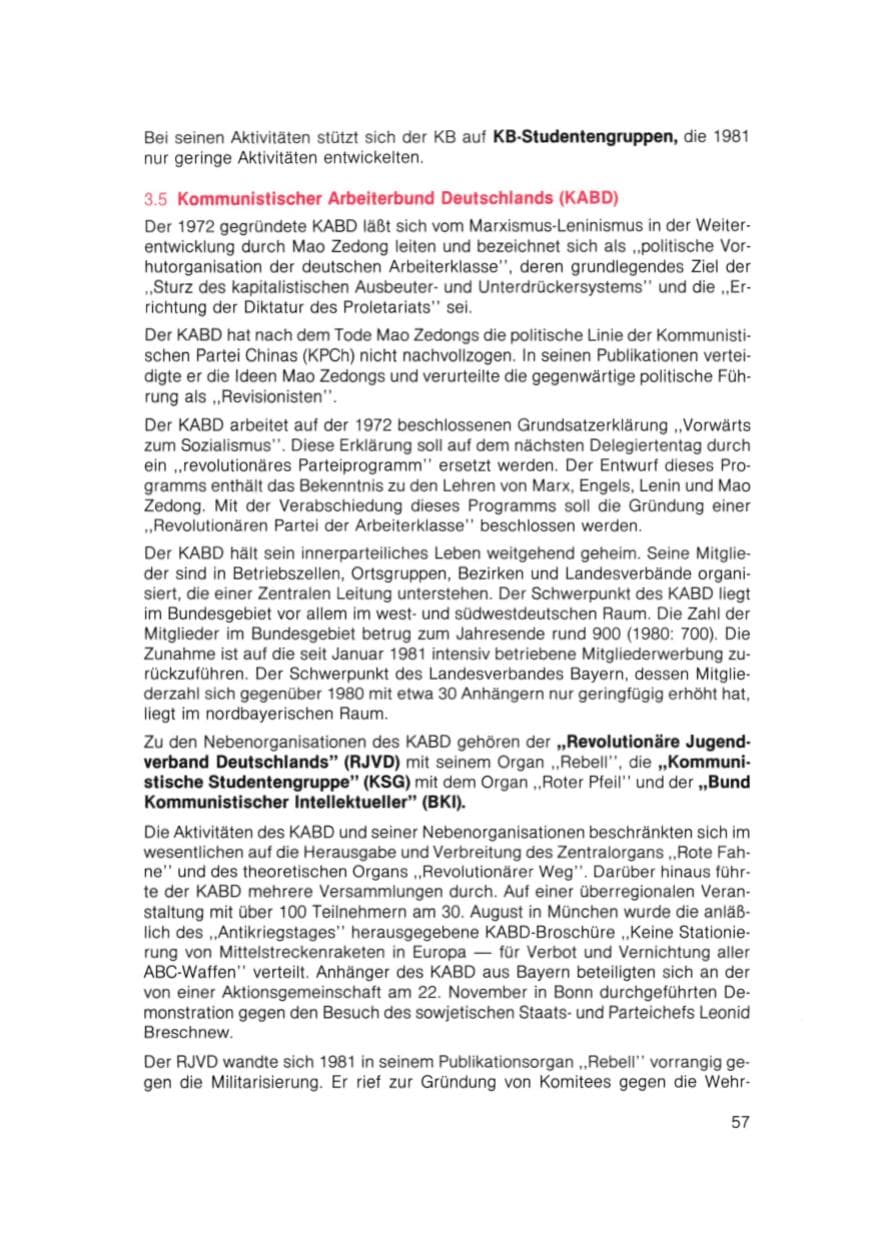 Seite 58 des Verfassungsschutzbericht 1981 Bayern