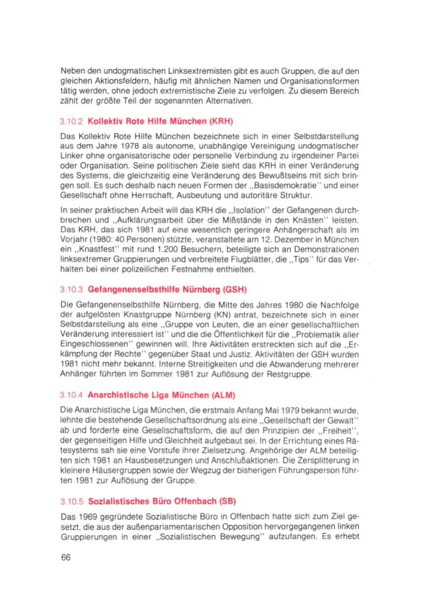 Seite 67 des Verfassungsschutzbericht 1981 Bayern