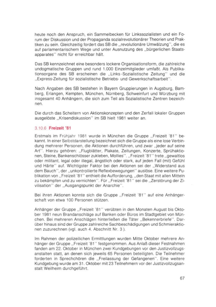 Seite 68 des Verfassungsschutzbericht 1981 Bayern