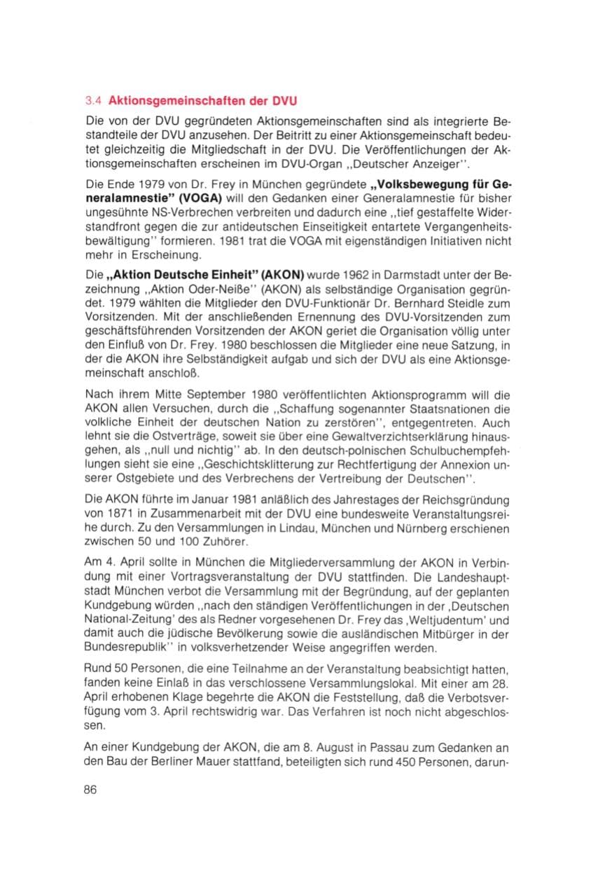 Seite 87 des Verfassungsschutzbericht 1981 Bayern