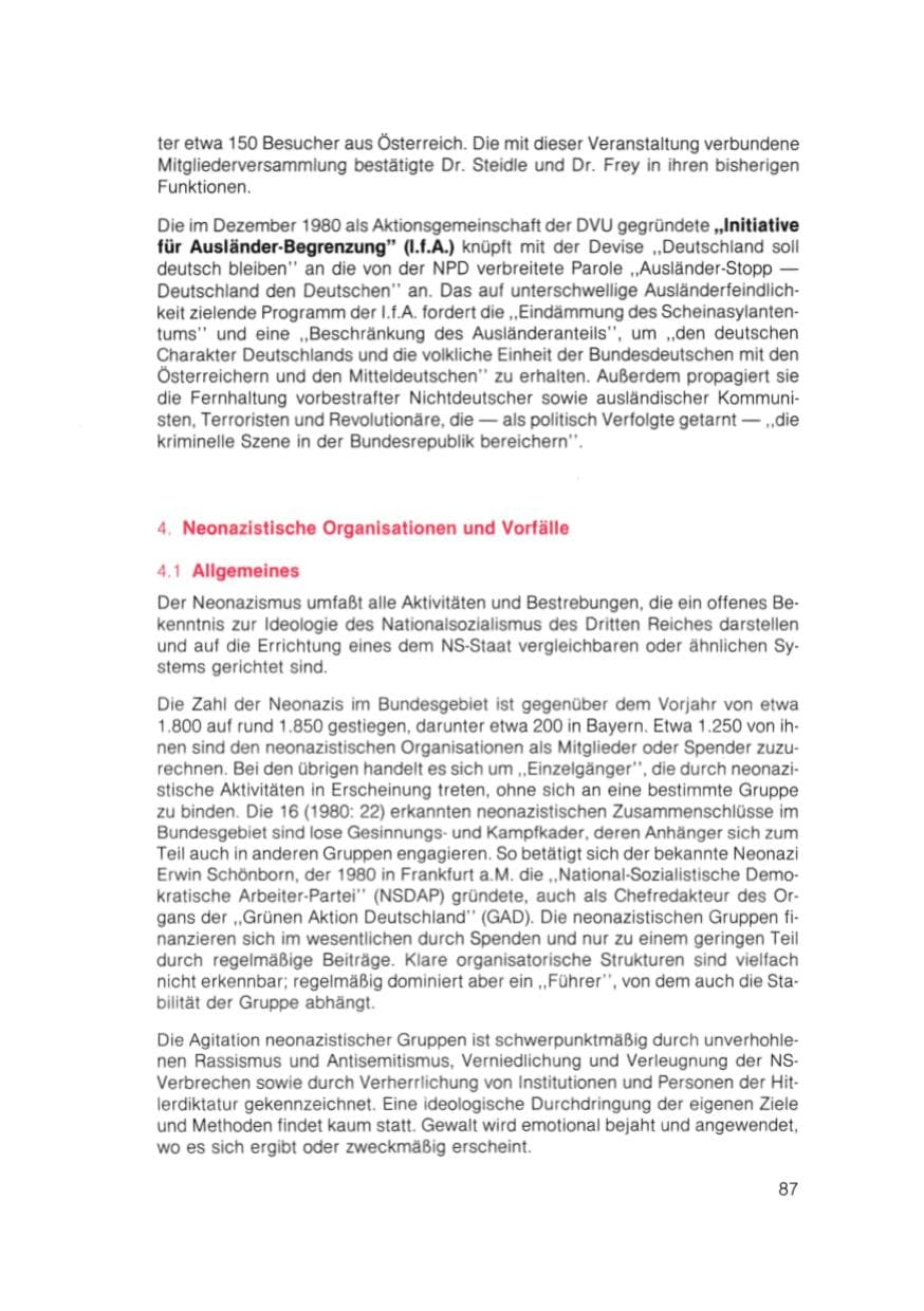 Seite 88 des Verfassungsschutzbericht 1981 Bayern
