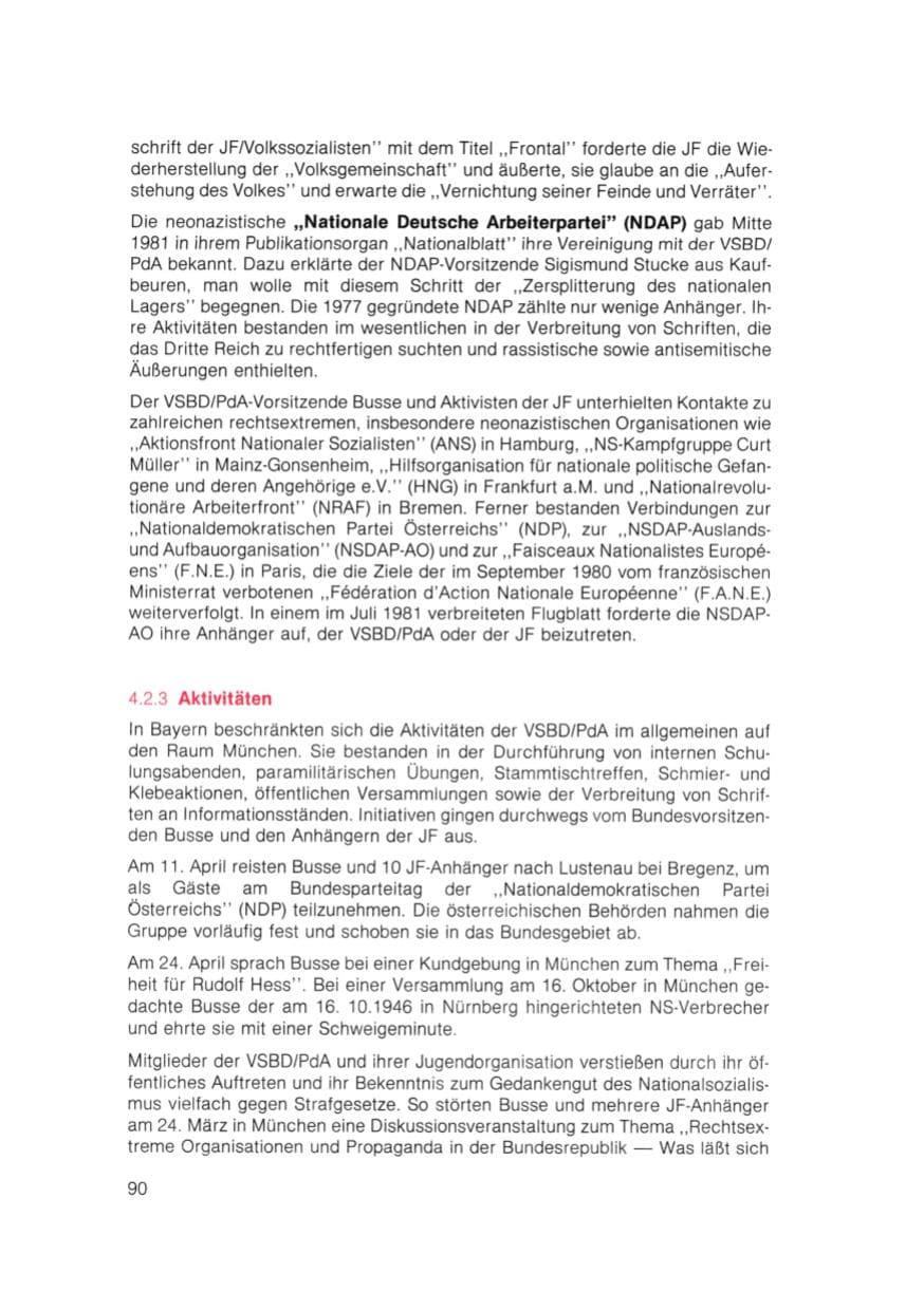 Seite 91 des Verfassungsschutzbericht 1981 Bayern