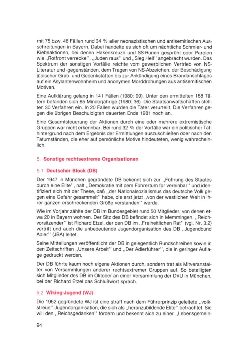 Seite 95 des Verfassungsschutzbericht 1981 Bayern