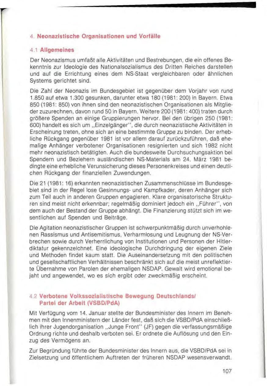 Seite 109 des Verfassungsschutzbericht 1982 Bayern