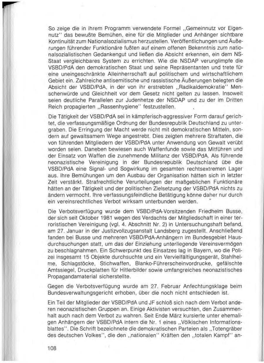 Seite 110 des Verfassungsschutzbericht 1982 Bayern