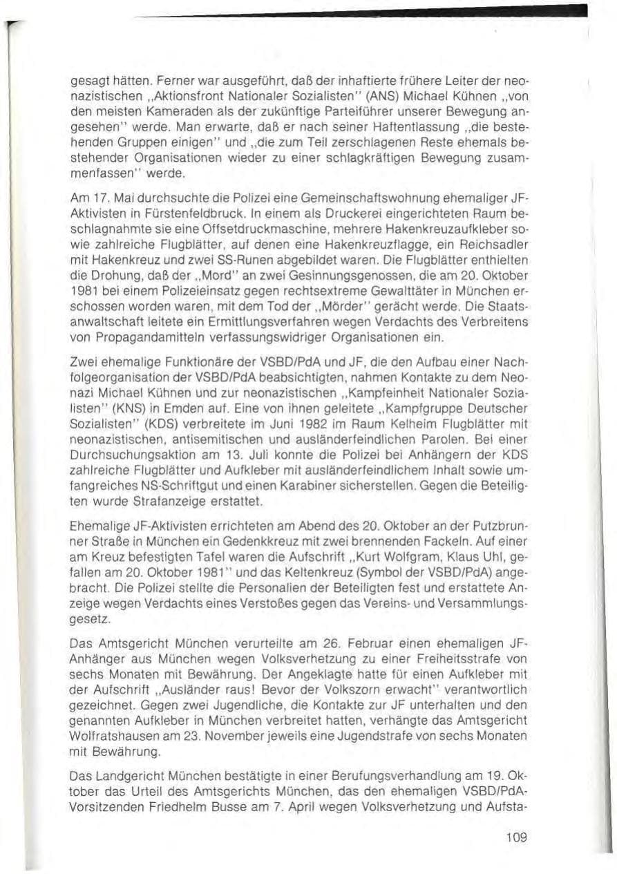 Seite 111 des Verfassungsschutzbericht 1982 Bayern