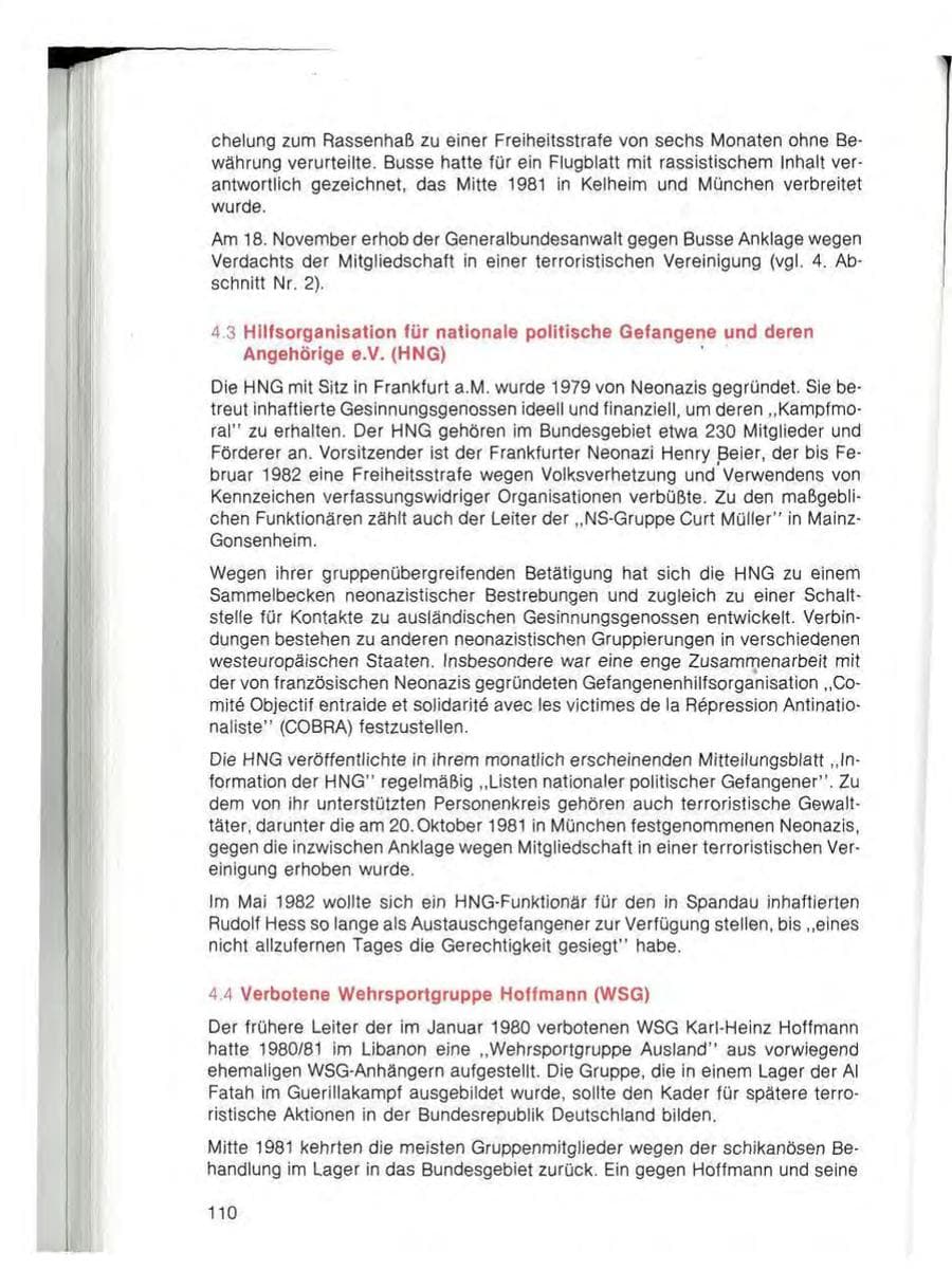 Seite 112 des Verfassungsschutzbericht 1982 Bayern