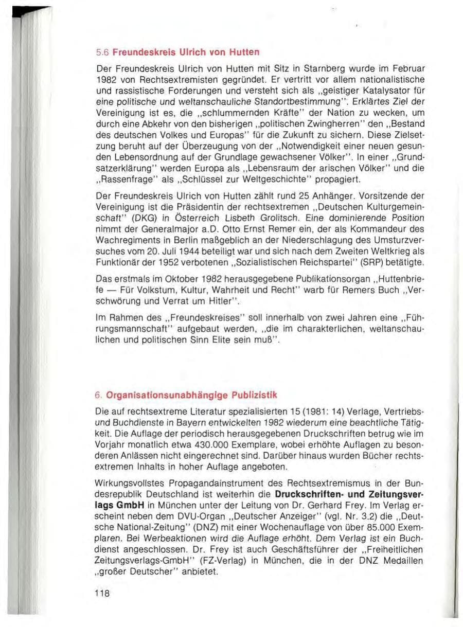 Seite 120 des Verfassungsschutzbericht 1982 Bayern