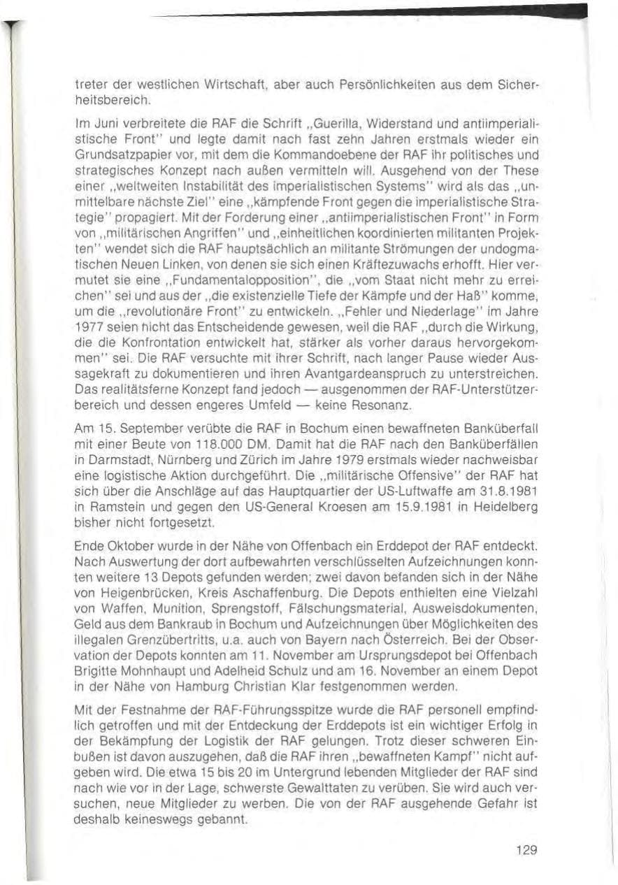 Seite 131 des Verfassungsschutzbericht 1982 Bayern