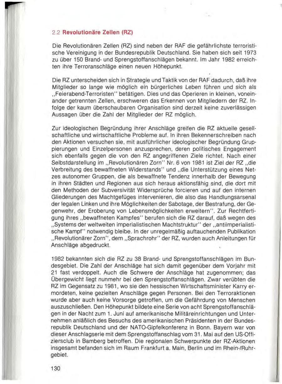 Seite 132 des Verfassungsschutzbericht 1982 Bayern