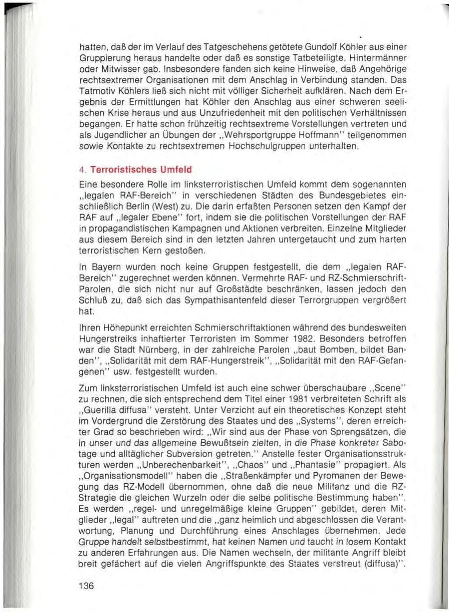 Seite 138 des Verfassungsschutzbericht 1982 Bayern