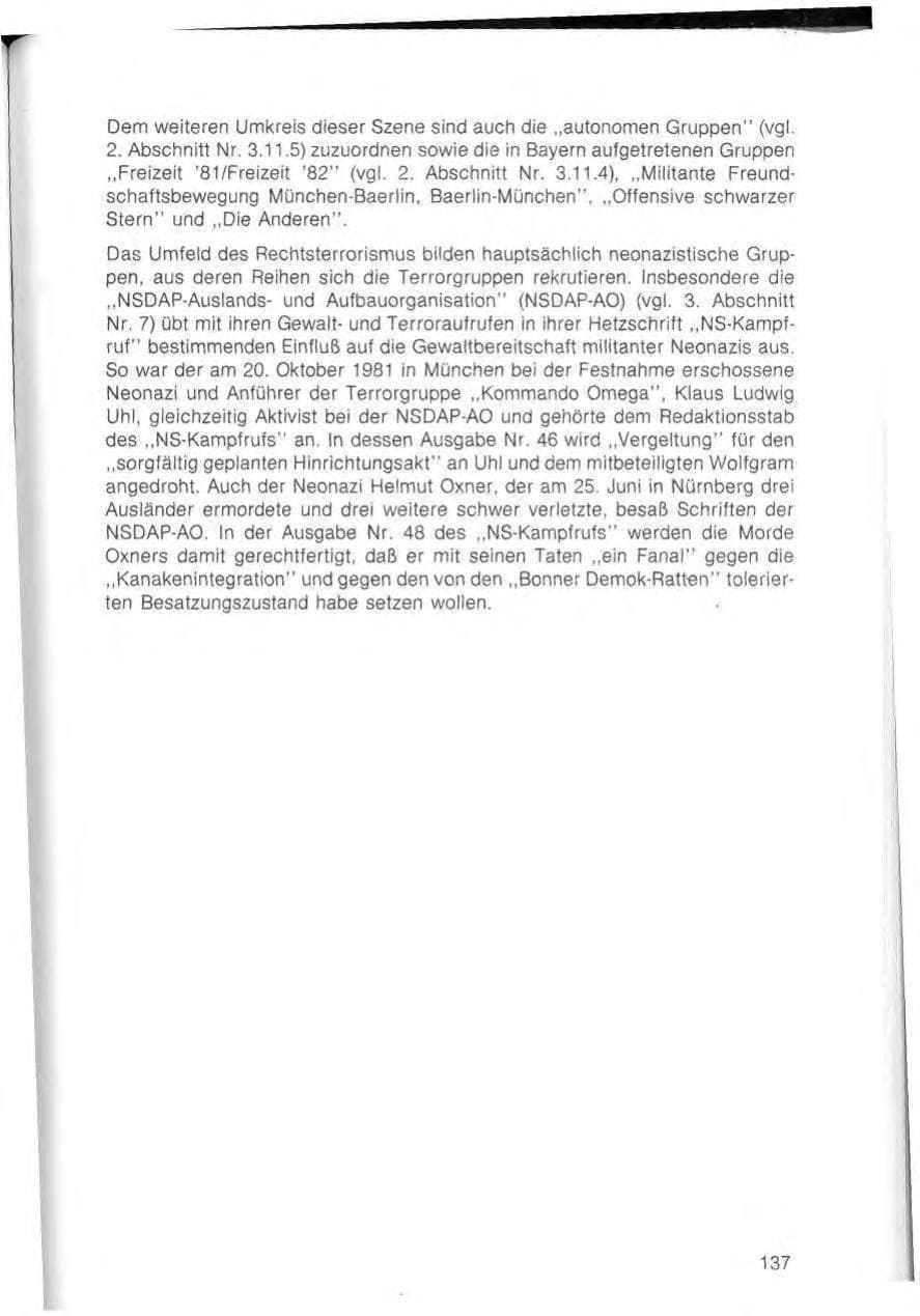 Seite 139 des Verfassungsschutzbericht 1982 Bayern