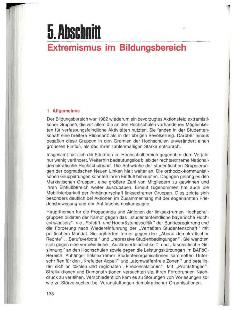 Seite 140 des Verfassungsschutzbericht 1982 Bayern