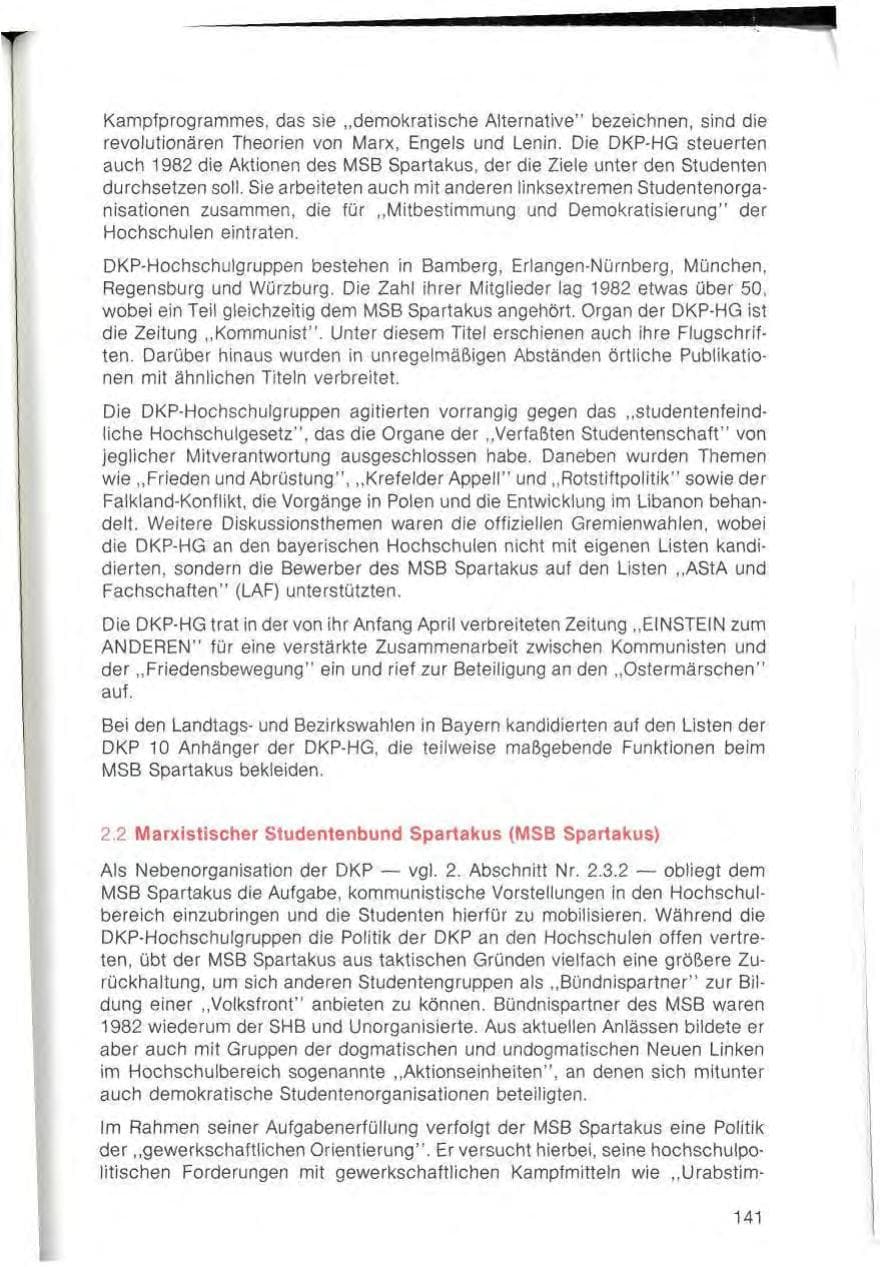 Seite 143 des Verfassungsschutzbericht 1982 Bayern