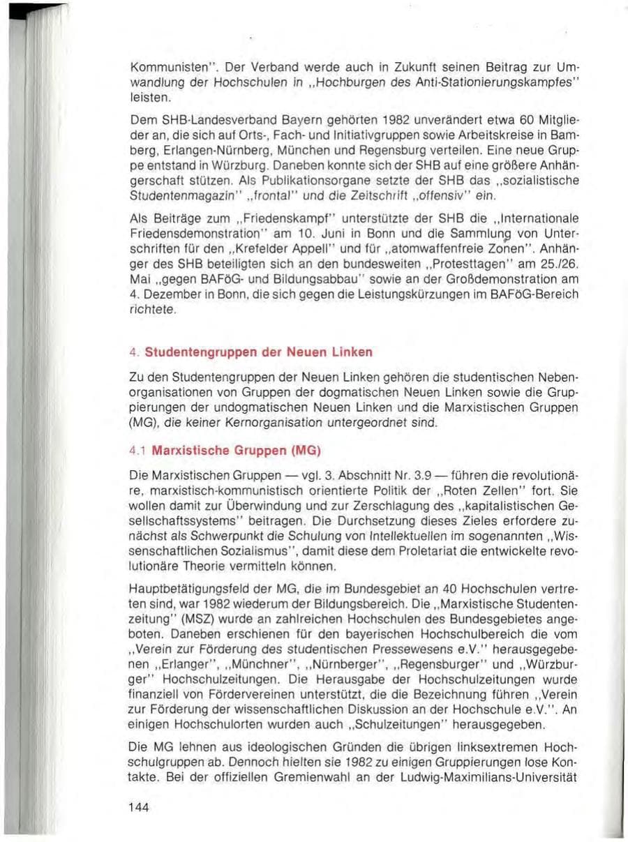 Seite 146 des Verfassungsschutzbericht 1982 Bayern