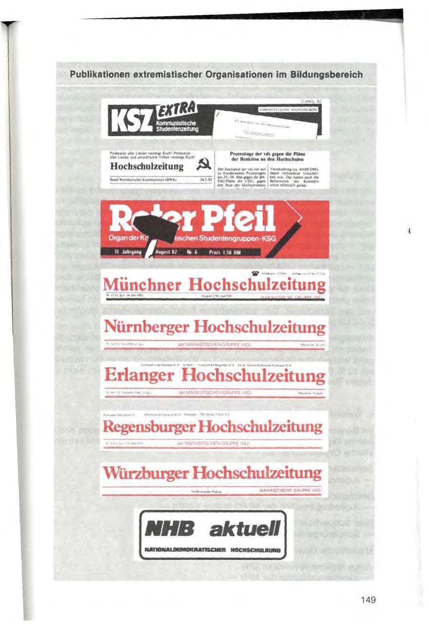 Seite 151 des Verfassungsschutzbericht 1982 Bayern