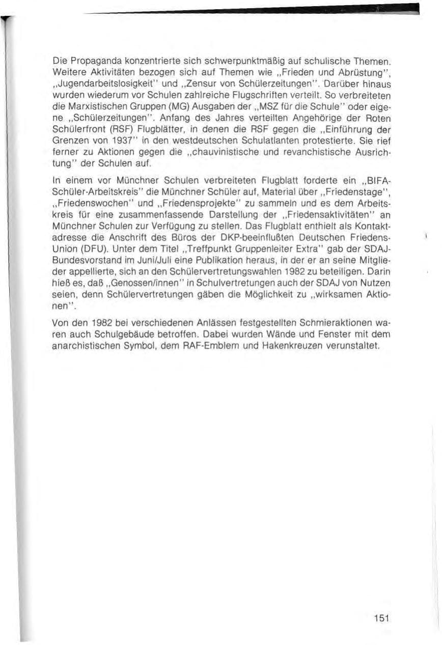 Seite 153 des Verfassungsschutzbericht 1982 Bayern