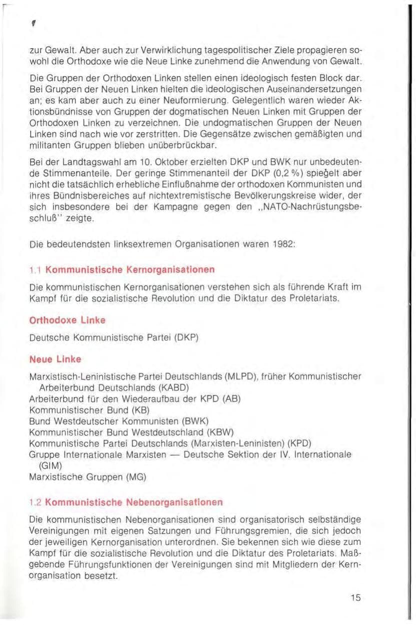 Seite 17 des Verfassungsschutzbericht 1982 Bayern