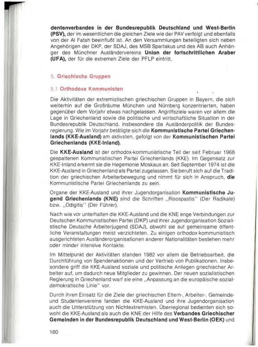 Seite 162 des Verfassungsschutzbericht 1982 Bayern