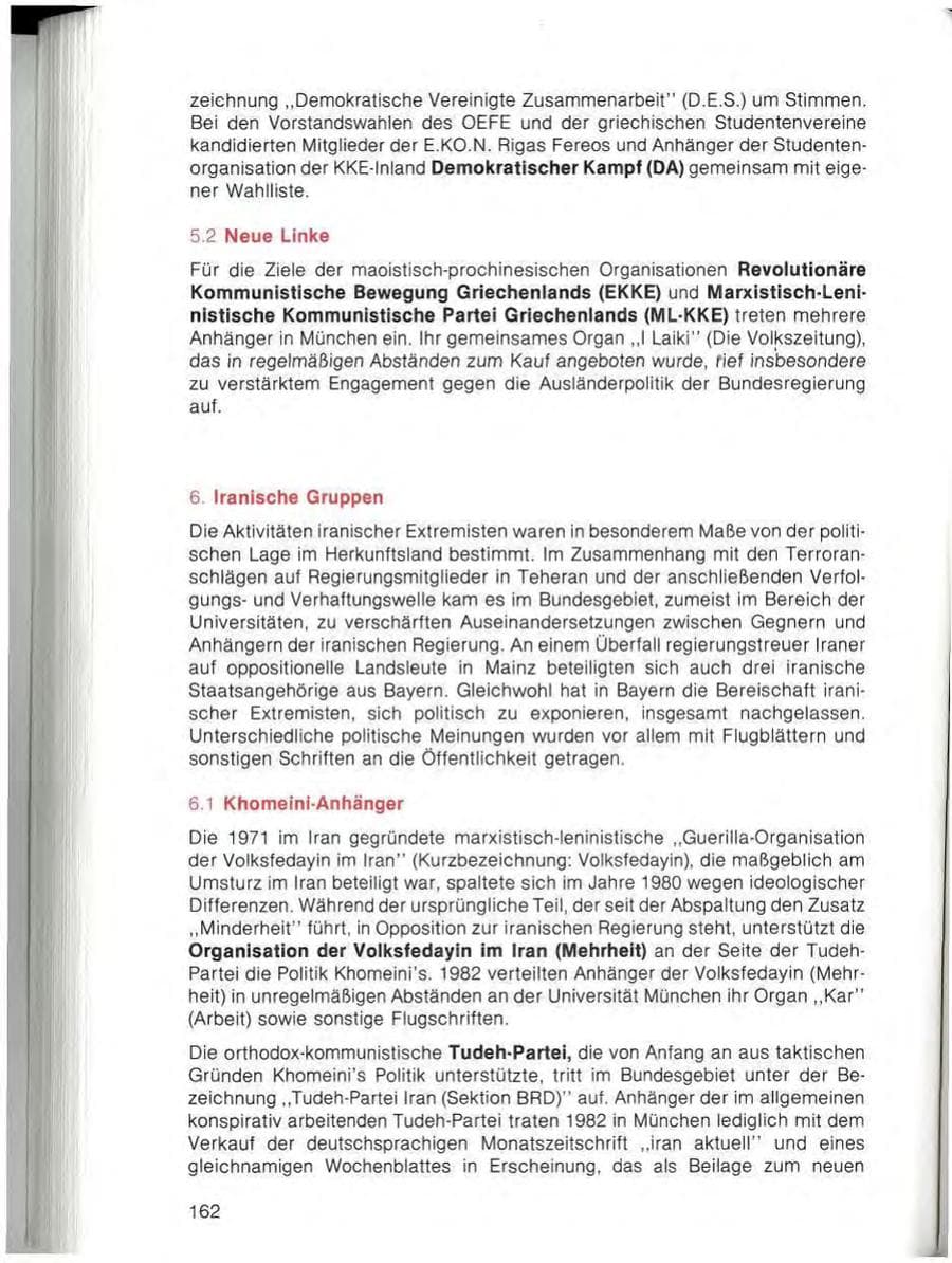 Seite 164 des Verfassungsschutzbericht 1982 Bayern
