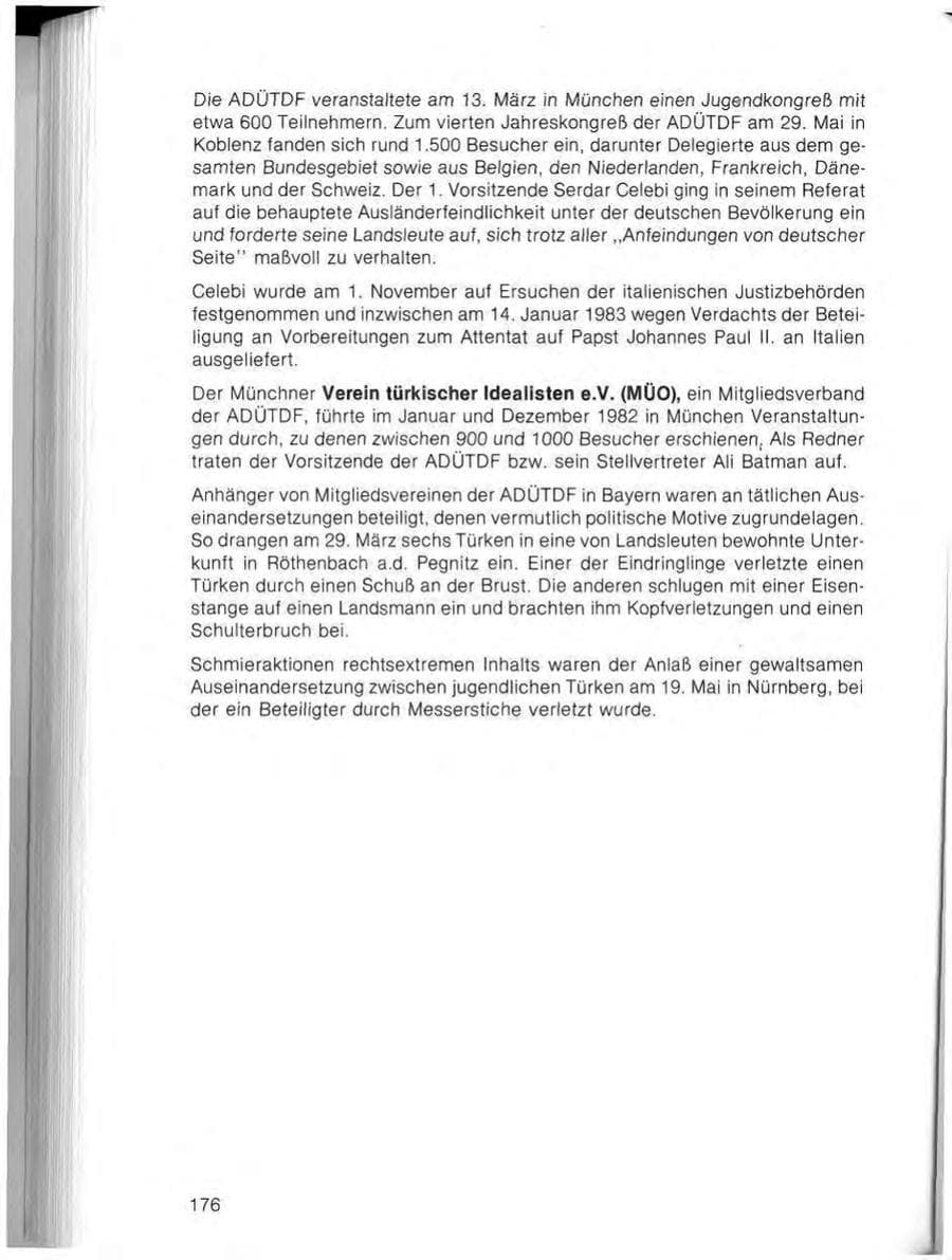 Seite 178 des Verfassungsschutzbericht 1982 Bayern