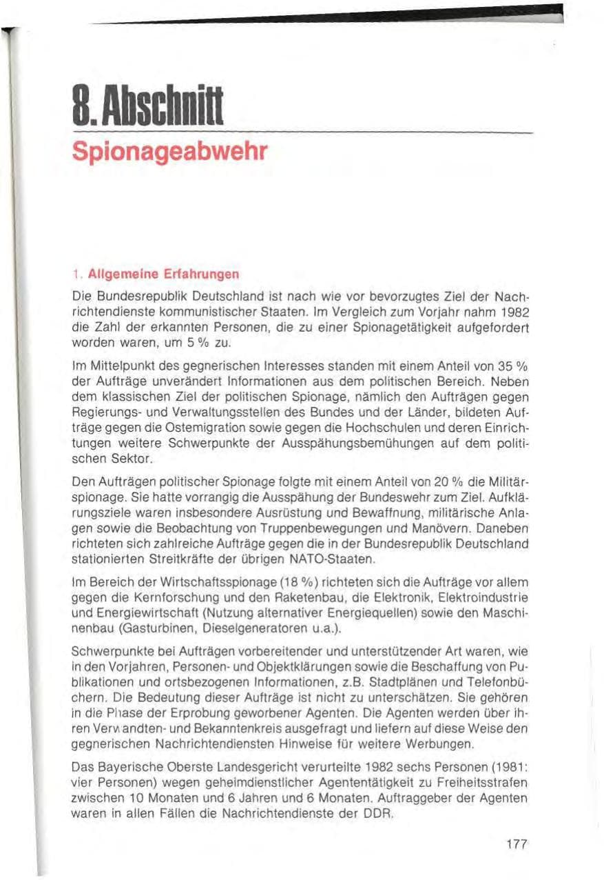 Seite 179 des Verfassungsschutzbericht 1982 Bayern