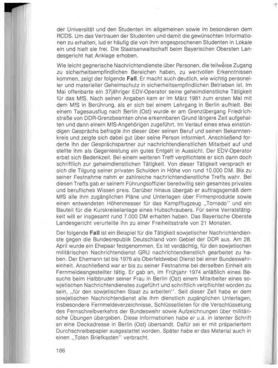 Seite 188 des Verfassungsschutzbericht 1982 Bayern