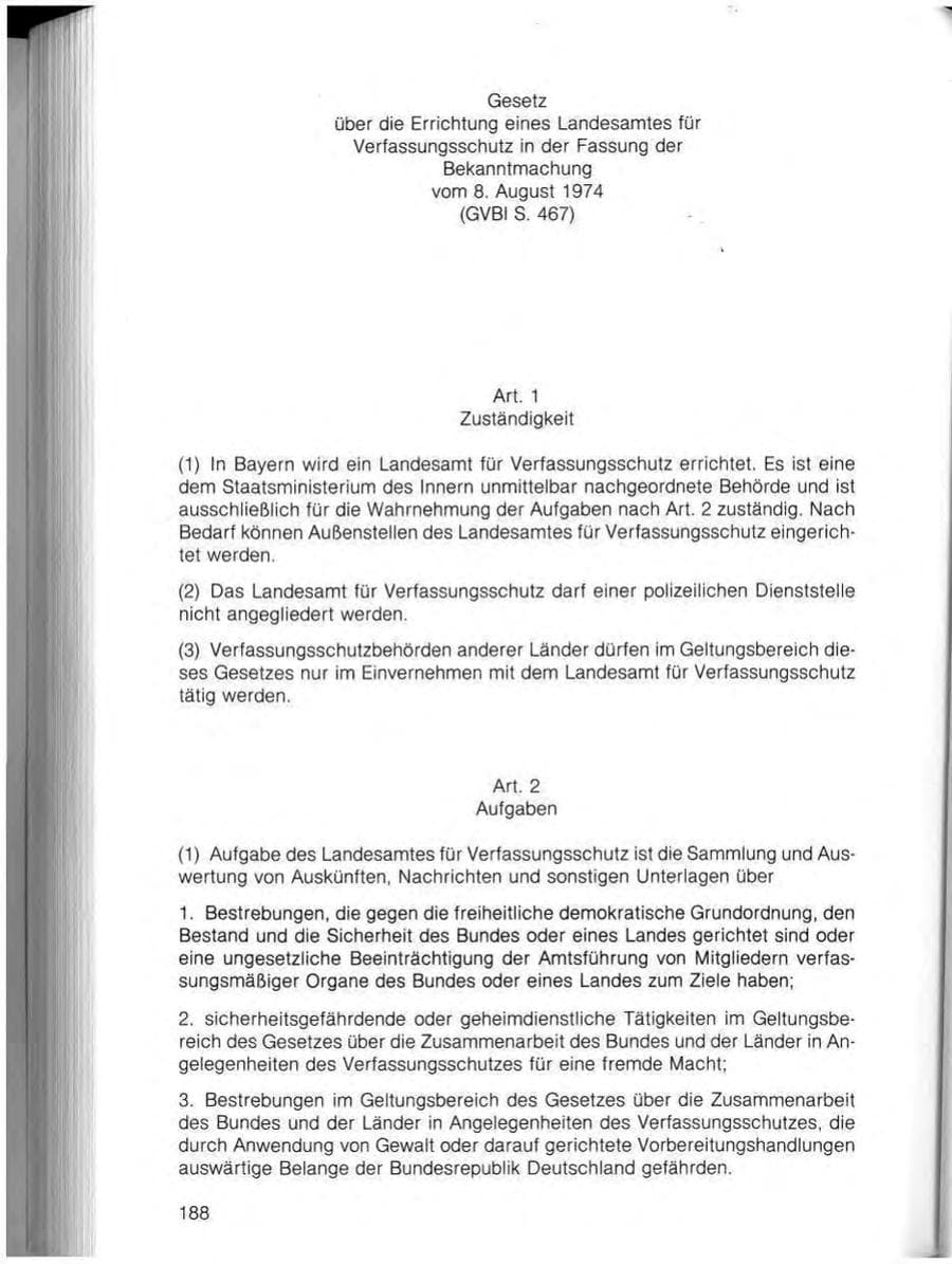 Seite 190 des Verfassungsschutzbericht 1982 Bayern