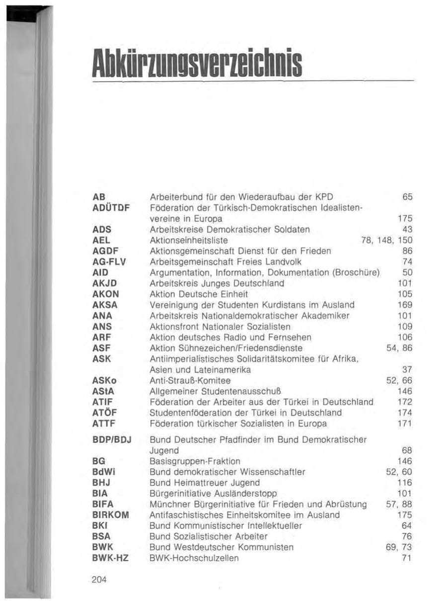 Seite 208 des Verfassungsschutzbericht 1982 Bayern
