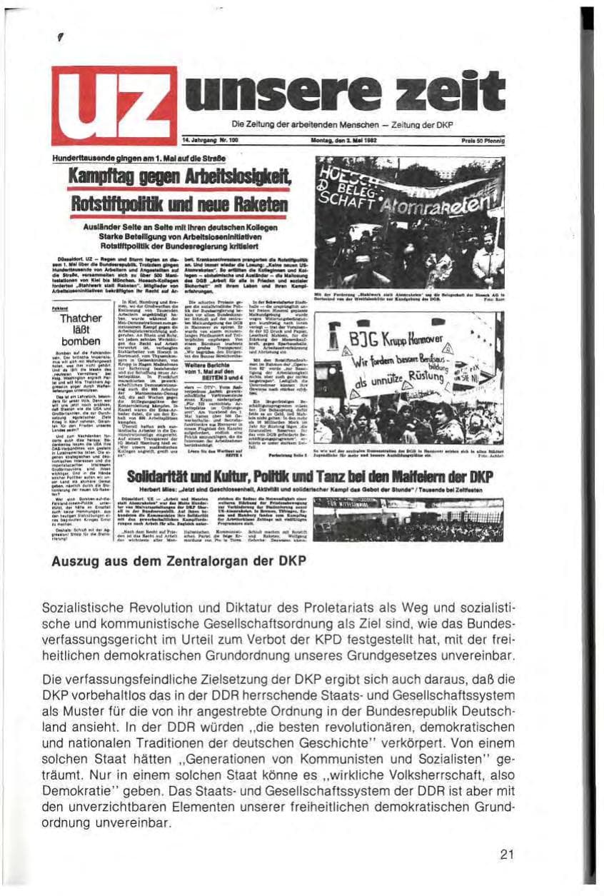 Seite 23 des Verfassungsschutzbericht 1982 Bayern