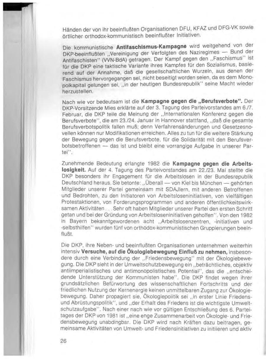 Seite 28 des Verfassungsschutzbericht 1982 Bayern