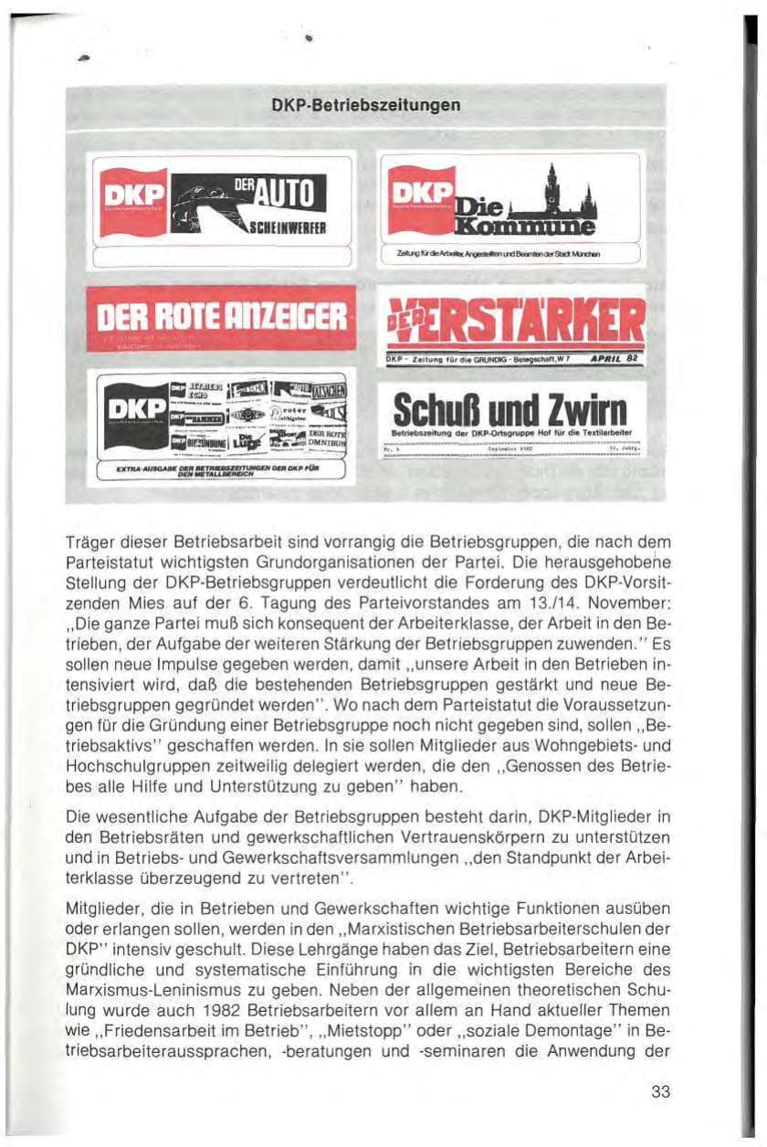 Seite 35 des Verfassungsschutzbericht 1982 Bayern