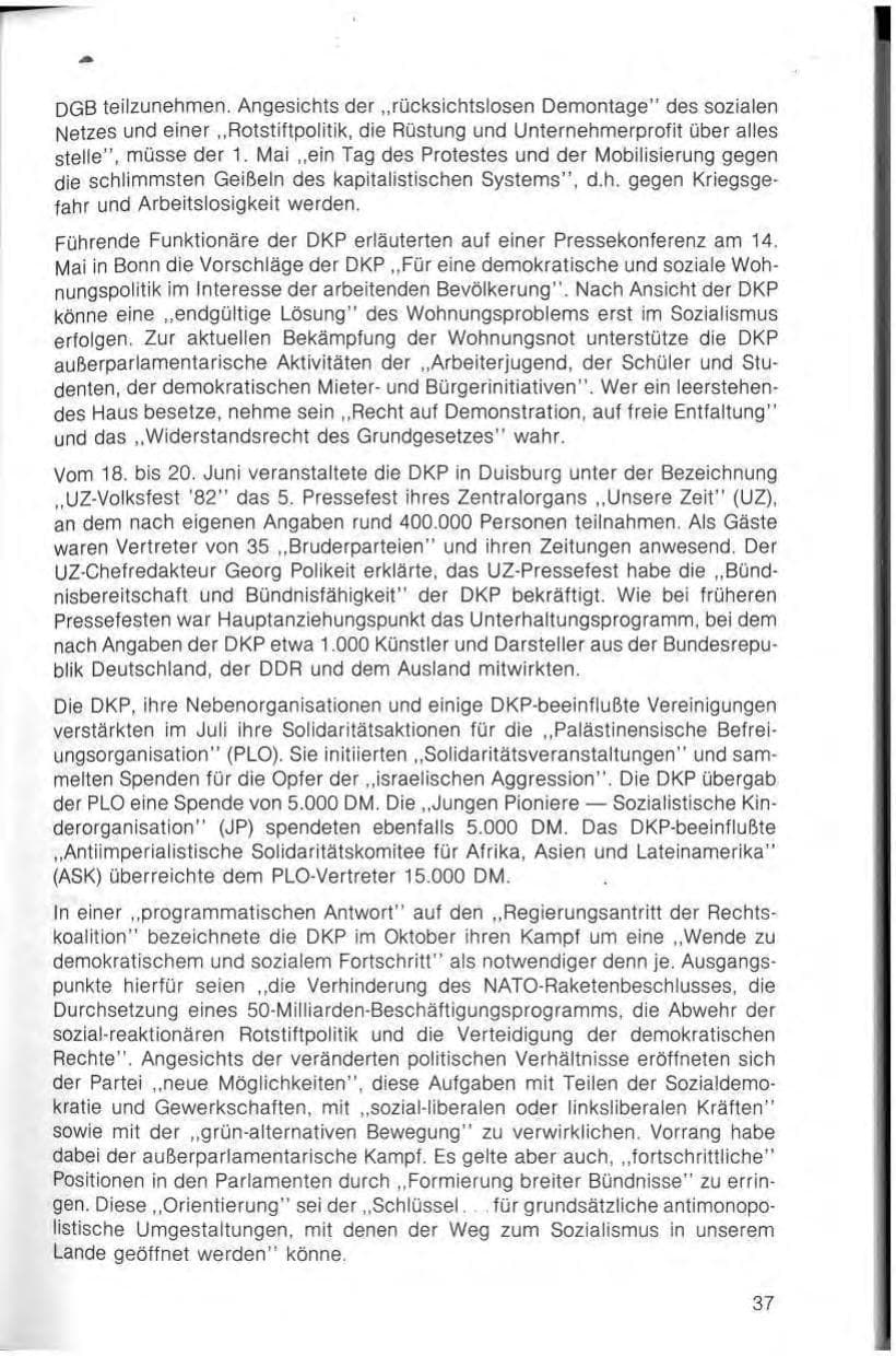 Seite 39 des Verfassungsschutzbericht 1982 Bayern