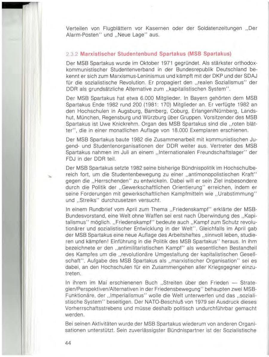 Seite 46 des Verfassungsschutzbericht 1982 Bayern