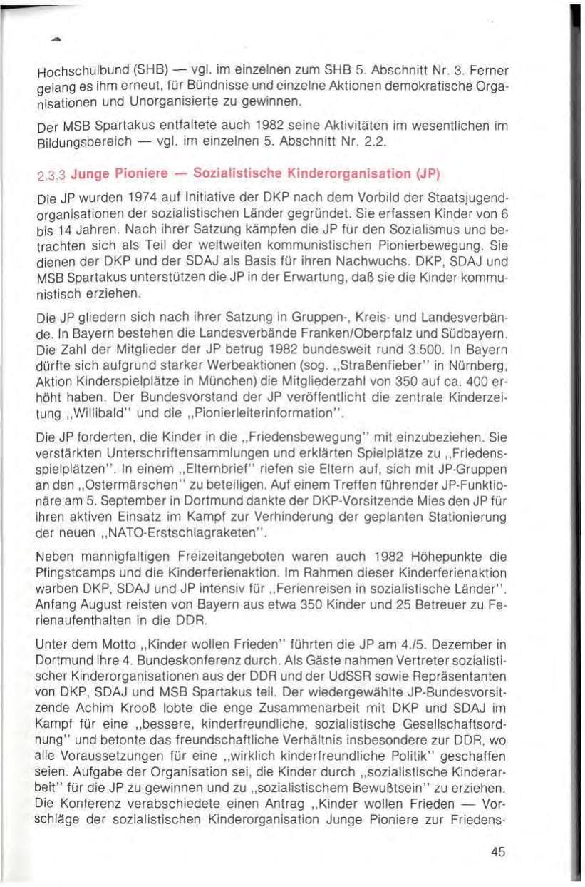 Seite 47 des Verfassungsschutzbericht 1982 Bayern