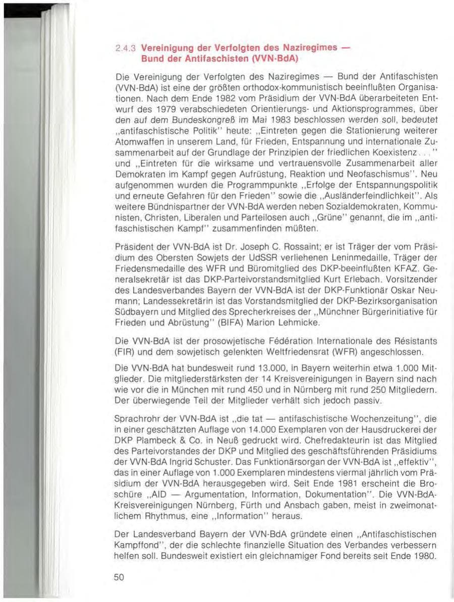 Seite 52 des Verfassungsschutzbericht 1982 Bayern