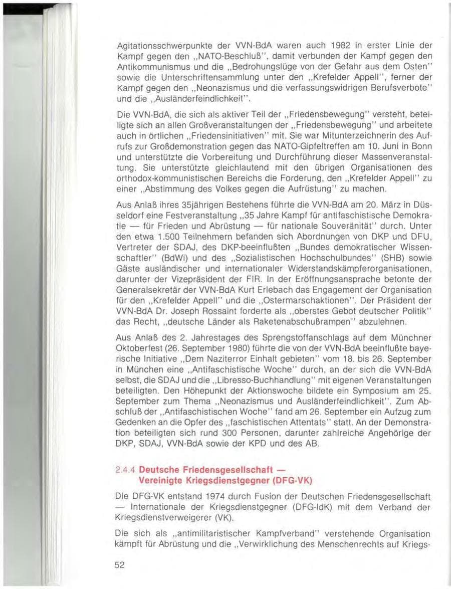 Seite 54 des Verfassungsschutzbericht 1982 Bayern