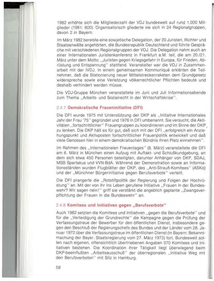 Seite 60 des Verfassungsschutzbericht 1982 Bayern