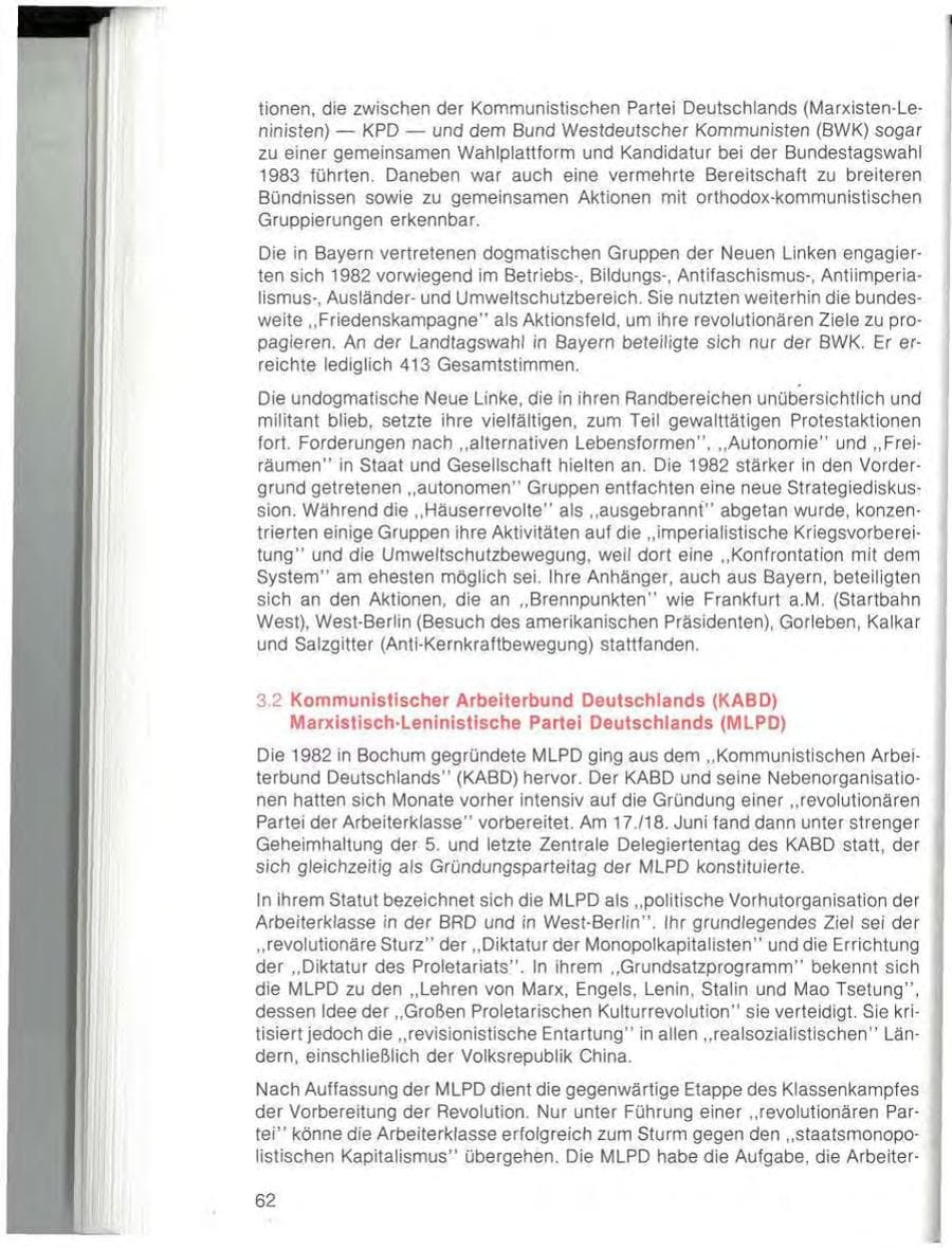Seite 64 des Verfassungsschutzbericht 1982 Bayern