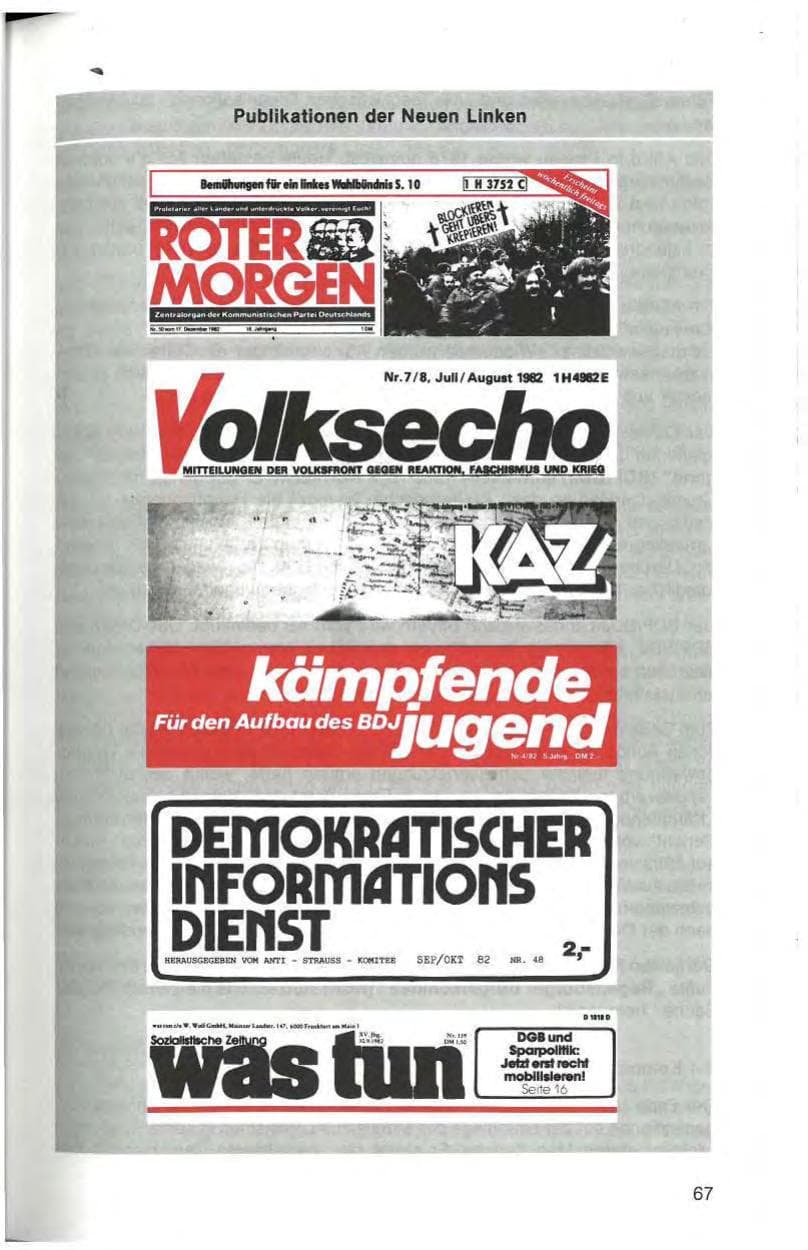 Seite 69 des Verfassungsschutzbericht 1982 Bayern