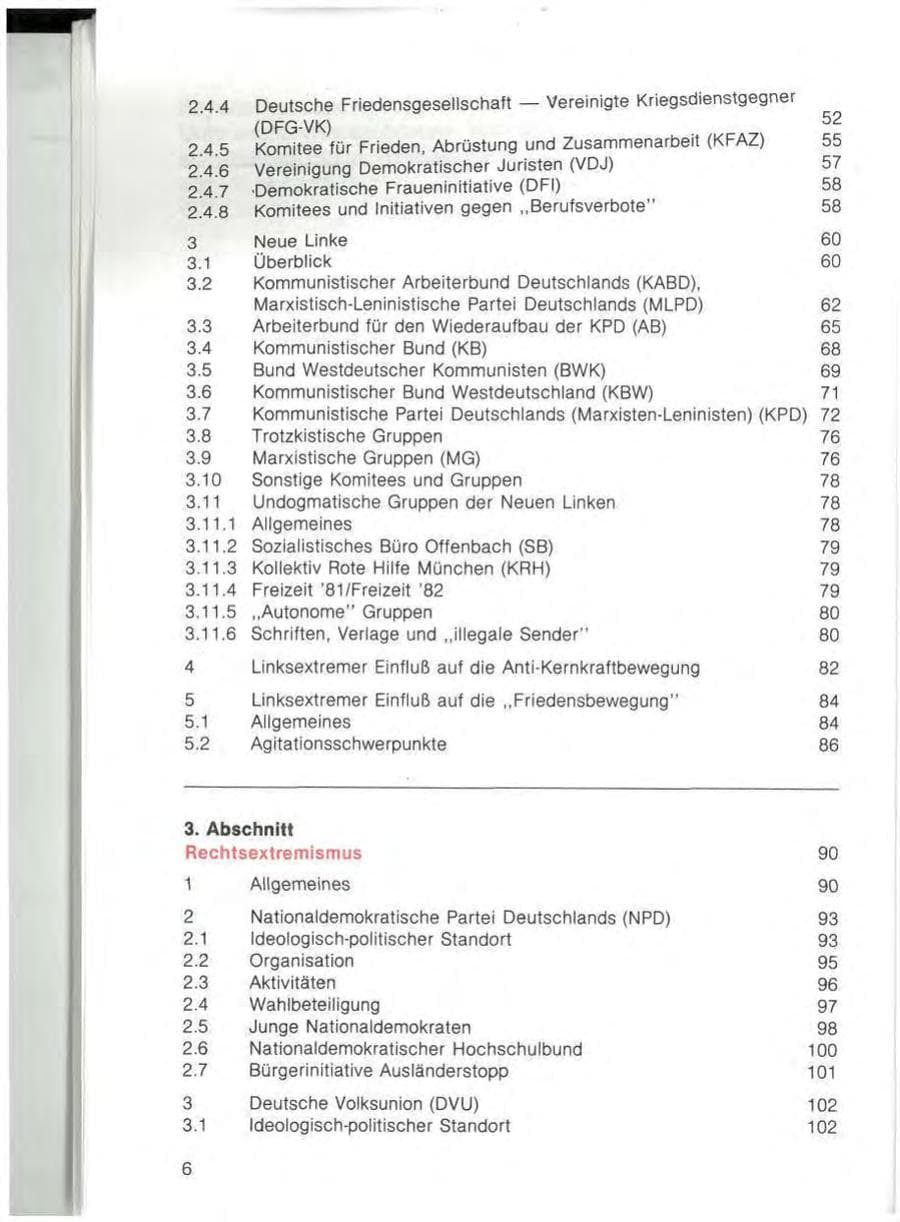 Seite 8 des Verfassungsschutzbericht 1982 Bayern