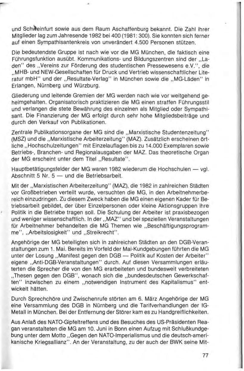 Seite 79 des Verfassungsschutzbericht 1982 Bayern