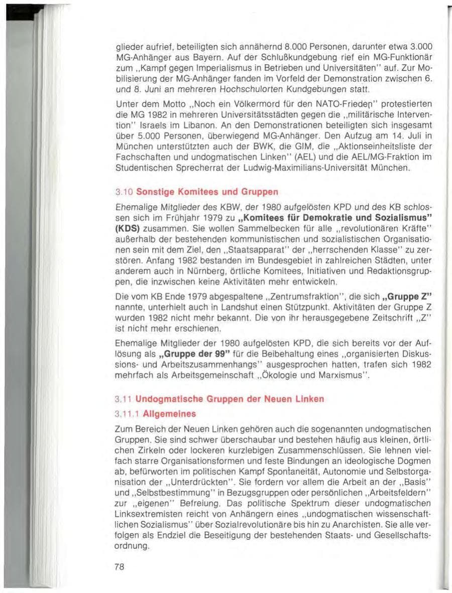 Seite 80 des Verfassungsschutzbericht 1982 Bayern