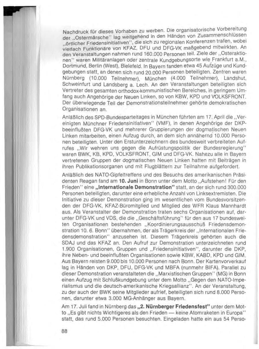 Seite 90 des Verfassungsschutzbericht 1982 Bayern