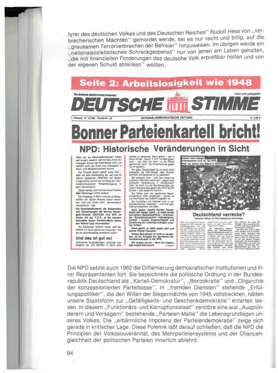 Seite 96 des Verfassungsschutzbericht 1982 Bayern