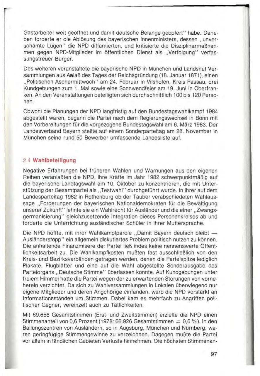 Seite 99 des Verfassungsschutzbericht 1982 Bayern