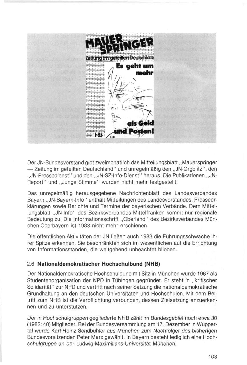 Seite 103 des Verfassungsschutzbericht 1983 Bayern