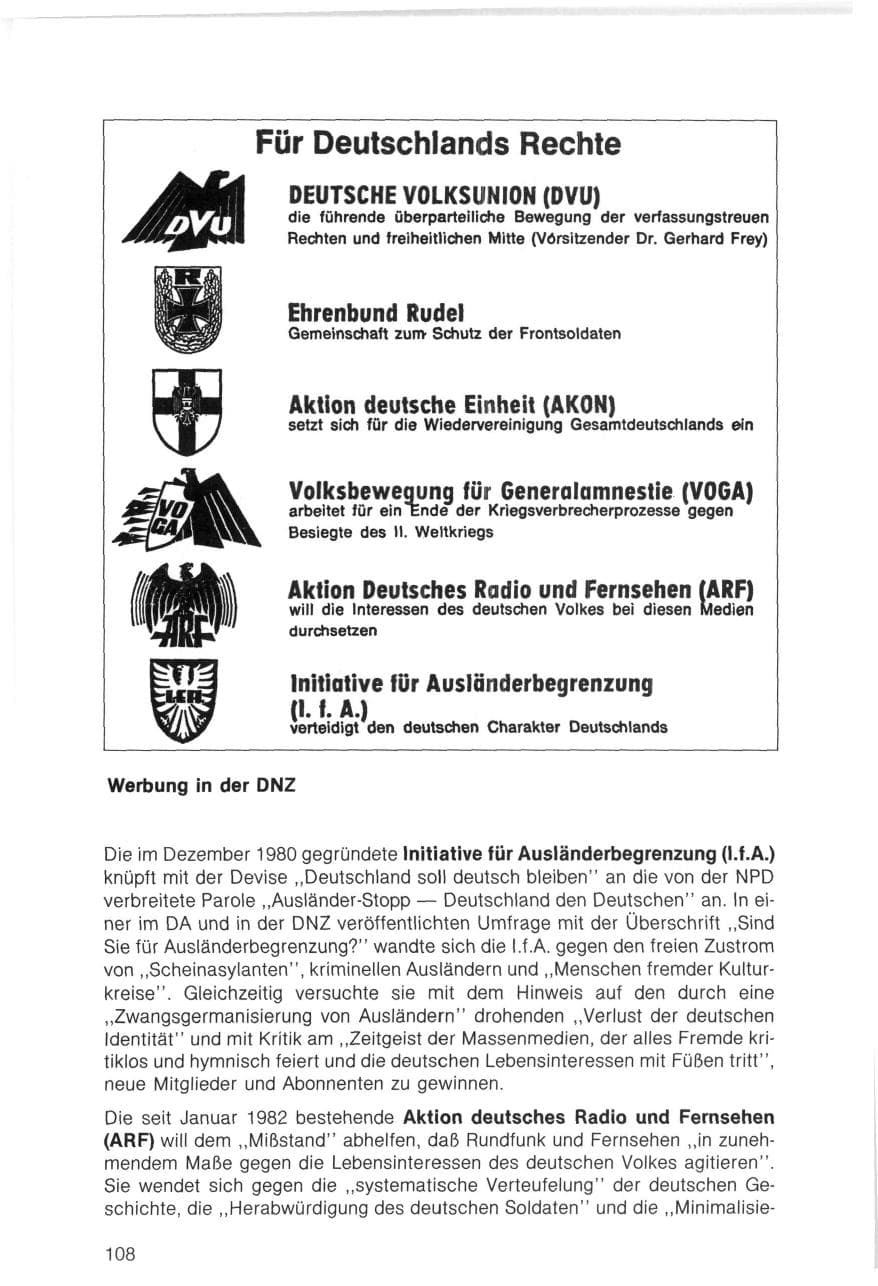 Seite 108 des Verfassungsschutzbericht 1983 Bayern