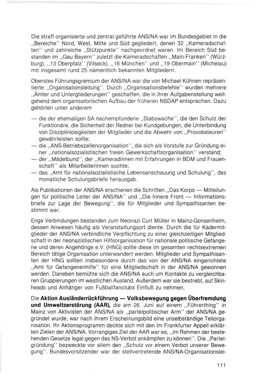 Seite 111 des Verfassungsschutzbericht 1983 Bayern