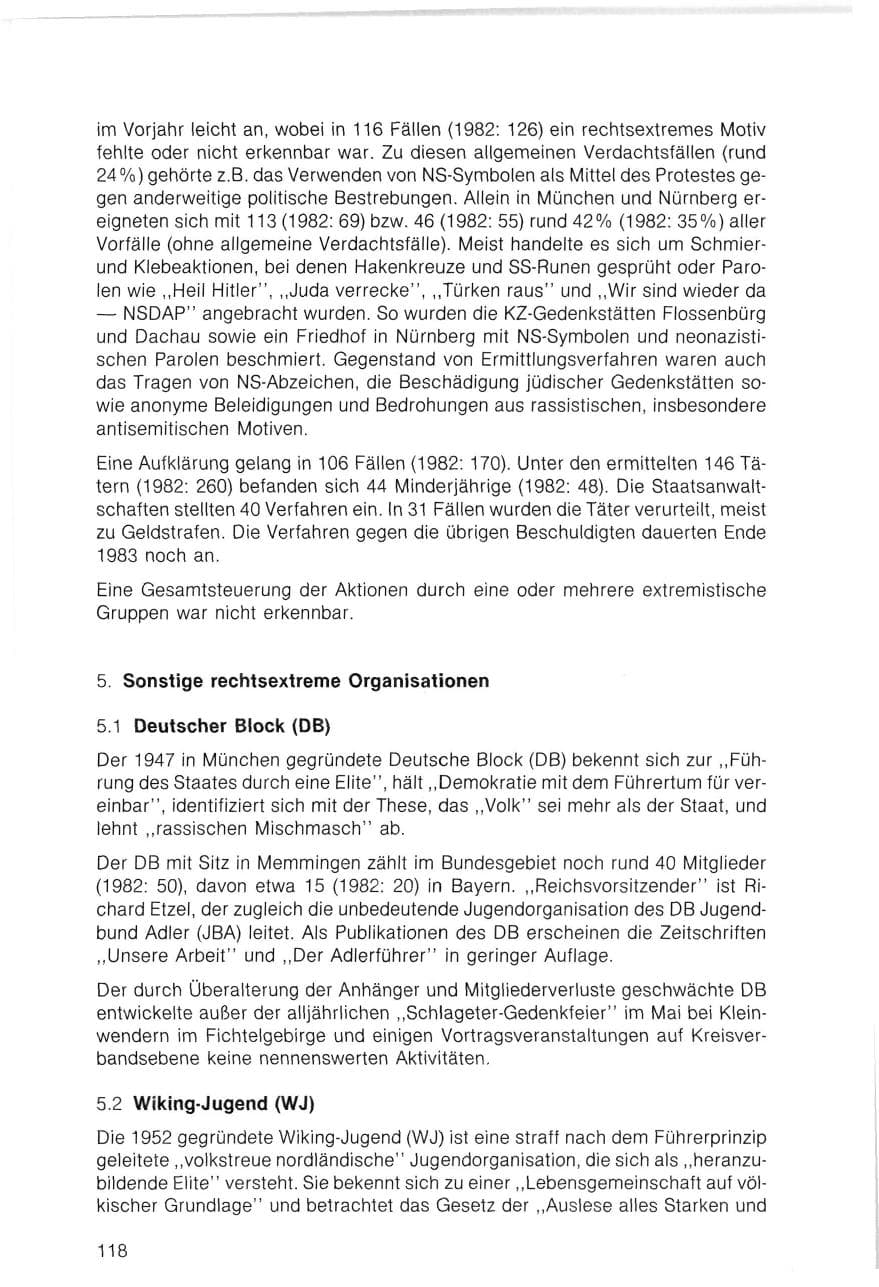 Seite 118 des Verfassungsschutzbericht 1983 Bayern